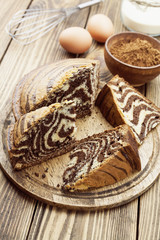 Cake with cocoa  powder