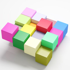 Fototapeta na wymiar colored cubes