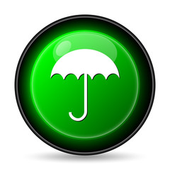 Umbrella icon. Internet button on white background..