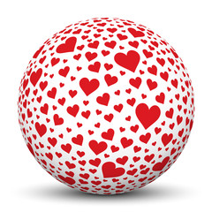 Kugel, Herz, Icon, Symbol, Heart, Love, Liebe, Sphere, 3D, Ball
