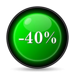 40 percent discount icon
