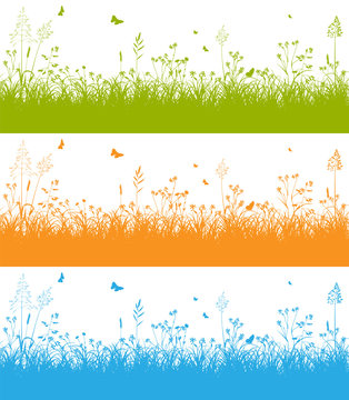 Fr&uuml;hling, Wiese, Gras, Schmetterlinge, Butterfly, Springtime, 2D