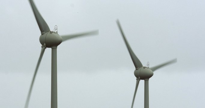 4K, 2 Windmills, Wind Turbines, Wind Generators