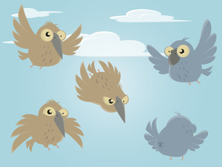 vogel vektor cartoon comic set