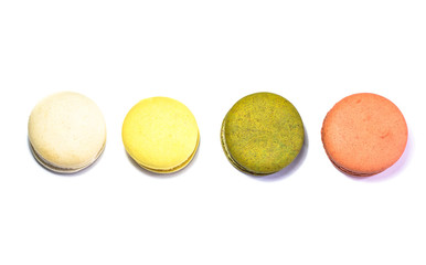 Colorful Macarons on the white background
