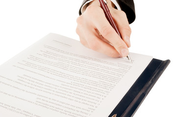 Signing the contract (agreement)