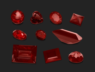 Ruby gemstones collection