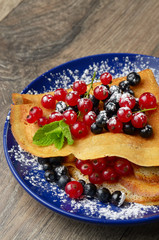 Crepes with berries