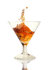 cocktail splash in the glass