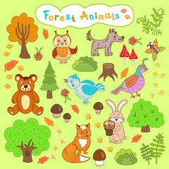 children's drawings forest animals
