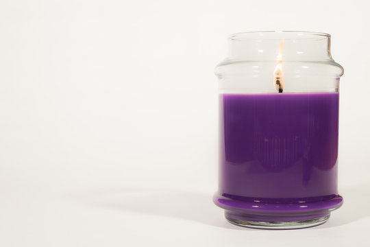 Lit Purple Candle