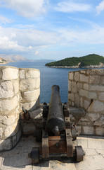 Kanon auf der Stadtmauer von Dubrovnik