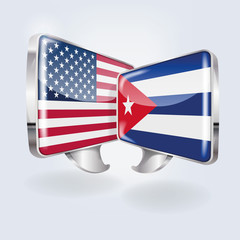 Sprechblasen in kubanisch und amerikanisch