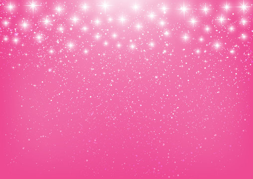 Shiny stars on pink background