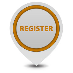 register pointer button on white background