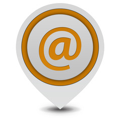 Email pointer icon on white background