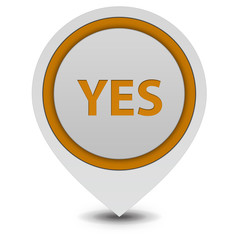 yes pointer icon on white background