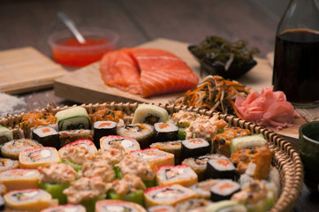 Japanese food - sushi and rolls