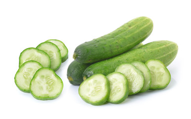 Cucumber on over white background