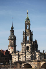 Fototapeta na wymiar Hofkirche Cathedral and the Dresden Castle in Dresden, Saxony, G