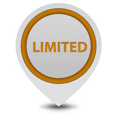 Limited pointer icon on white background