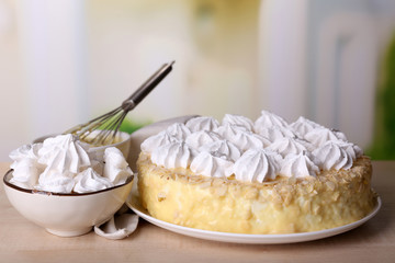 Tasty homemade meringue cake
