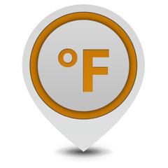 fahrenheit pointer icon on white background