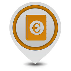 euro money book pointer icon on white background