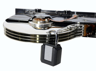 hard disk with a padlock