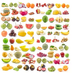 Rolgordijnen set of fruit on white background © sommai
