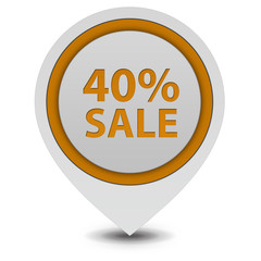 Sale forty percent pointer icon on white background
