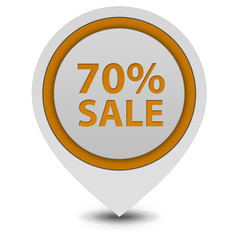 Sale seventy percent pointer icon on white background