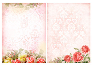 Shabby chic backgrounds with roses.