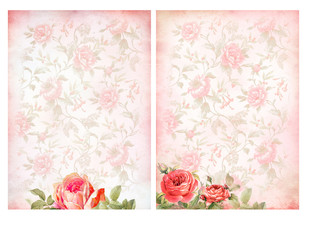 Shabby chic backgrounds with roses.