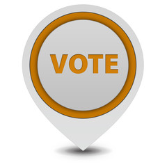 Vote pointer icon on white background