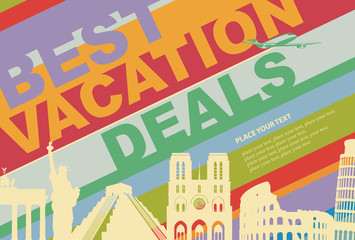 Obraz premium banner for a travel agency with architectural attractions