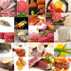 high protein food collection collage