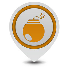 Bomb pointer icon on white background