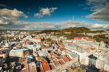 Obraz premium Lviv from a height
