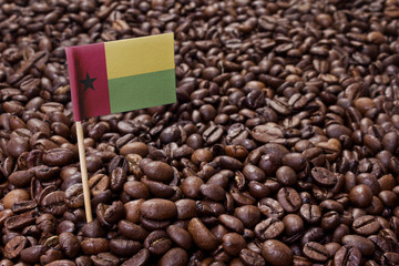Flag of Guinea-Bissau sticking in coffee beans.(series)