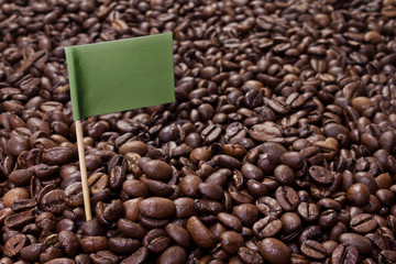 Flag of Libya sticking in coffee beans.(series)