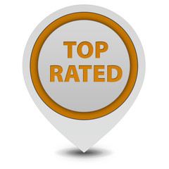 Top rated pointer icon on white background