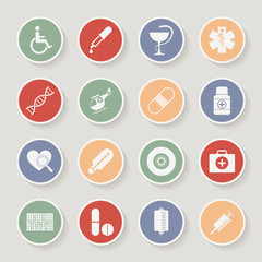 Fototapeta premium Round Medical Icons. Vector illustration