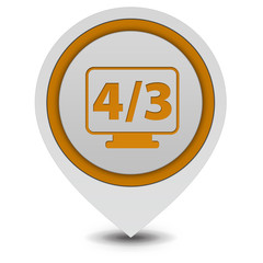 4/3 movie pointer icon on white background
