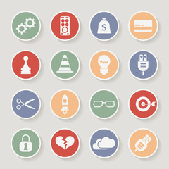 Universal Round Icons For Web and Mobile. Vector illustration