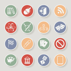 Universal Round Icons For Web and Mobile. Vector illustration