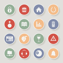 Universal Round Icons For Web and Mobile. Vector illustration