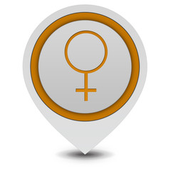 Female pointer icon on white background