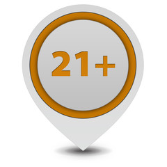 21+ pointer icon on white background