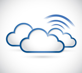Fototapeta premium clouds and wifi signal sign illustration